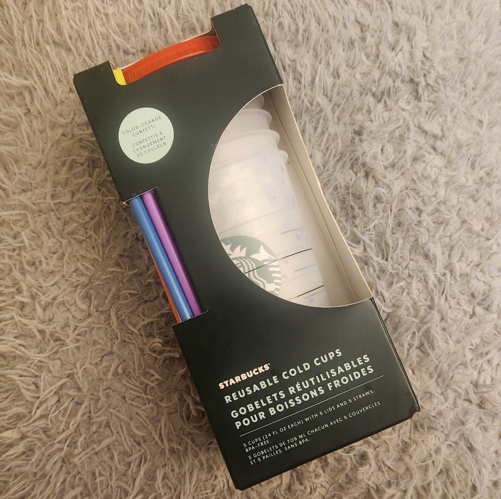 NWT Starbucks Summer 2021 Reusable Color Changing Confetti Cold Cup